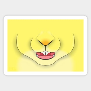 Sugar Yellow Bunny Face Sticker